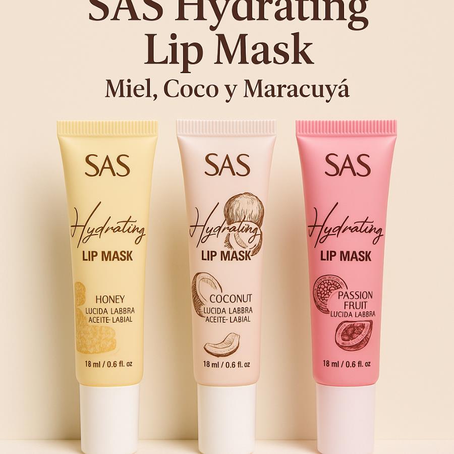 ✨ SAS Hydrating Lip Mask – Miel, Coco y Maracuyá (18 ml c/u)